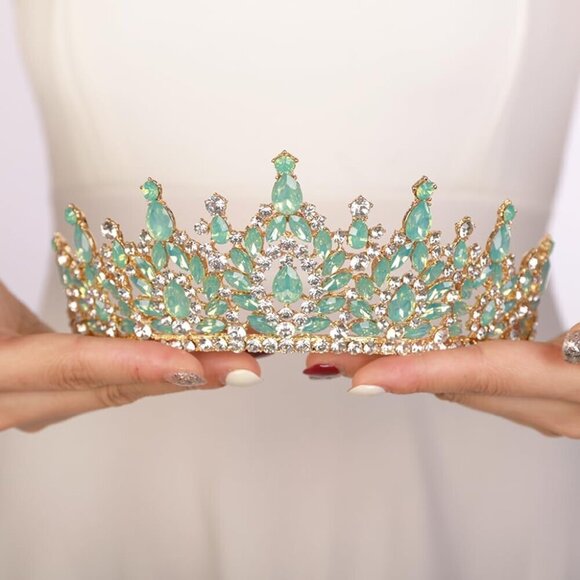Women Crystal Crowns Tiaras Alloy Bridal Party Prom Bridal Tiara for Weddings main image 4
